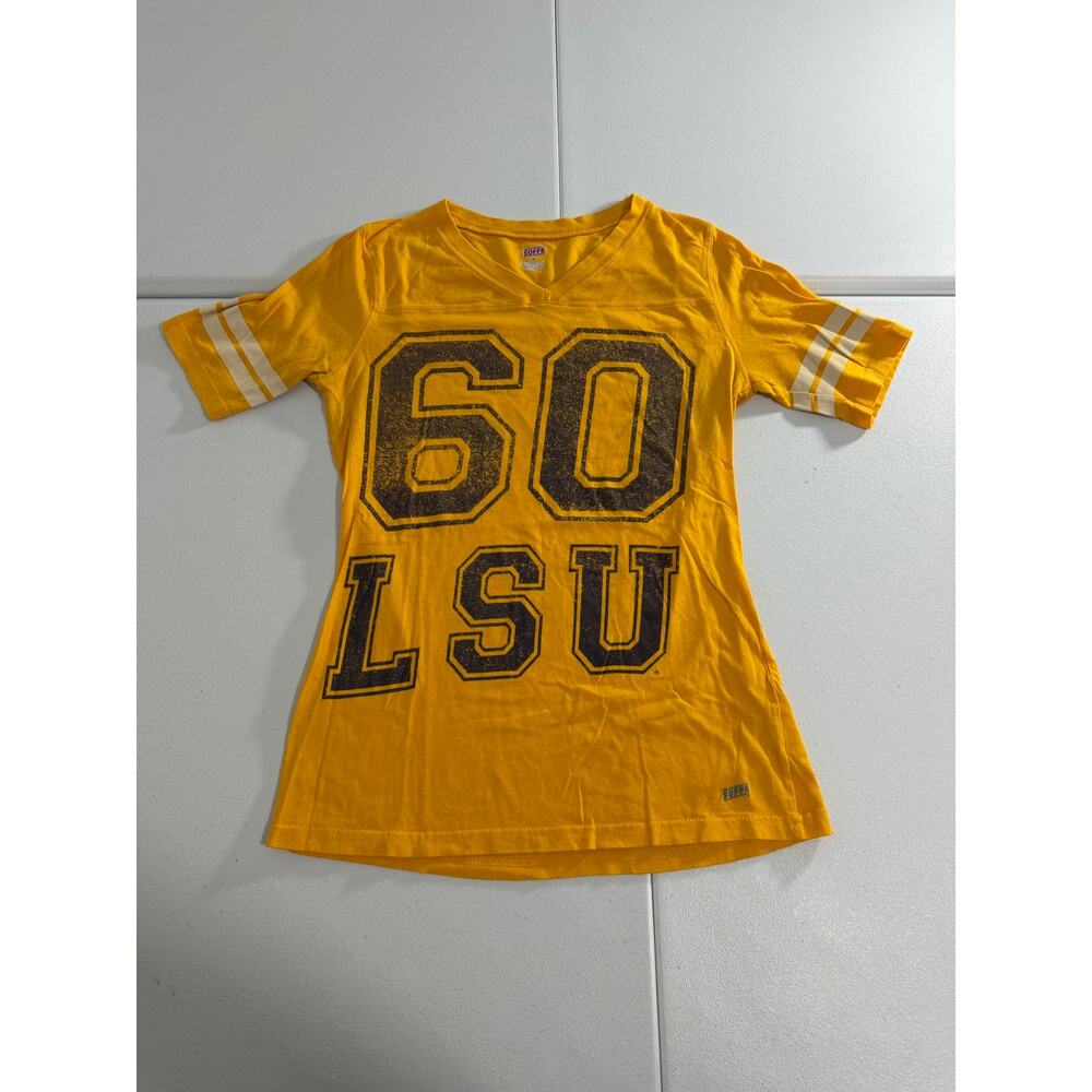 Soffe LSU Tigers Gold Football Jersey Style Tee Womens M